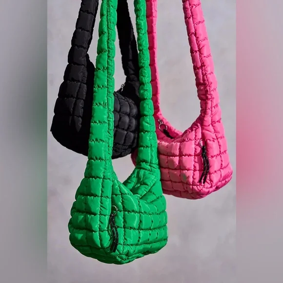 NWT FREE PEOPLE MOVEMENT Quilted Baby Carryall Sling Bag | Kelly Green MSRP $58 - Picture 6 of 11
